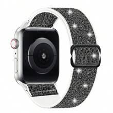 Bling Nylon Stretchy Bands Compatible With Apple Watch Bands 38mm 40mm 41mm 42mm 44mm 45mm 46MM 49mm For Women Girls, Adjustable Braided Solo Loop Sport Straps Compatible With IWatch Series Ultra 11 10 9 8 7 6 SE 5 4 3 2 1