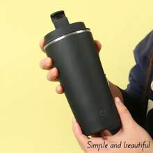 1pc Automatic Stirring Cup, Portable 304 Stainless Steel Electric Coffee Cup, Spill-Proof Magnetic Auto Stirring Shake Cup For Protein Shakes, Easy To Carry And Clean, Suitable For Home And Office, Ideal Holiday Gift