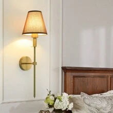 E27/E26 Holder Wall Sconces , Retro Industrial Wall Lamps, Bathroom Vanity Sconces Wall Lighting With White Fabric Shade, Suitable For Bedroom Living Room Corridor Kitchen