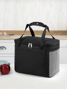 1個多色保溫午餐袋，帶鋁箔和加厚防水材料的便攜式午餐盒套，適用於上班族和小學生