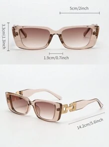 Retro Rectangle Frame Plastic Sunglasses Fashionable Classic Design Outdoor Travel Beach Vacation UV Protection Eyewear Decor Beach Accessories For Women Sun Glasses Sunglasses Shades Basics And Suit For Sweater Jeans Sweatpants Hoodie Jackets Dress And Long Sleeve Shirt Fashionable Shade Elegant Outfit Family Outings Travel Vacation Holiday For Summer Beach Vacation,Outdoor,Travel - Rượu sâm banh - Xem 5