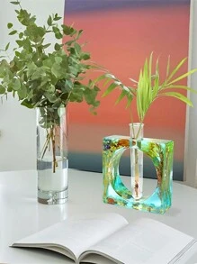 Hydroponische Bonsai Pflanzen Wachstumscontainer, Quadratische Form, DIY Desktop Anpflanzstation, aus Acryl Probengefäßen, Epoxidharzvasen- und Silikonformen, geeignet für Zuhause und Büro Dekoration
