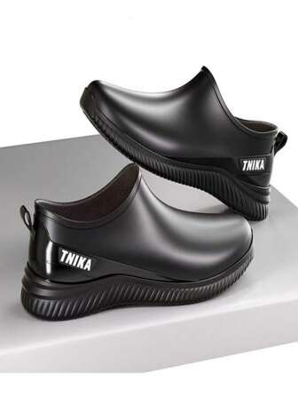 Men's Short Rain Boots Fashionable Slip-Resistant And Waterproof Chef Work Shoes Thickened Bottom Wear-Resistant Rubber Overshoes