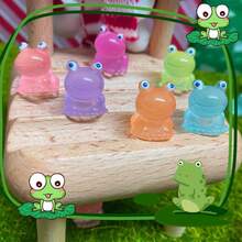 20pcs Luminous Mini Resin Frog Little Small Frogs Glow In The Dark Tiny Resin Frog Figures For Home Decor Micro Fairy Garden Landscape Aquarium Animal Model For Teenagers(Random Color) - Multicolor - View 7