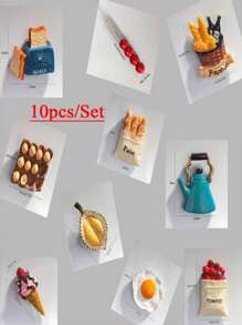 5/10 miếng nam châm tủ lạnh hình thực phẩm, miếng dán từ tính mô phỏng thực phẩm cho tủ lạnh nhà bếp quà tặng tốt nhất - Đầy màu sắc - Xem 8