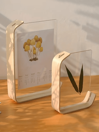 Marco de fotos acrílico versátil con soporte de madera - perfecto para mostrar fotos, obras de arte y talla grande - disponible en 4 tamaños, marco de fotos de 4x6 pulgadas, marco de fotos antiguo de madera de 5 x 7 pulgadas con acrílico transparente, marco de fotos de 6x8 pulgadas, marco de fotos de 8.3x11.8 pulgadas (A4), exhibición de escritorio de doble cara, decoración de marco de fotos de boda