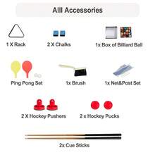 AIPINQI 1 Set 55 Inch 3 In 1 Folding Billiard Table, Ping-Pong Table Steady, Ice Hockey Table, Mini Table Tennis Table With Locking Legs - Coffee Brown - View 5