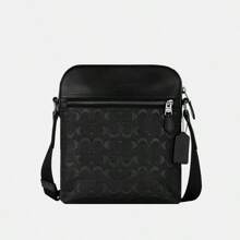 Coach Houston Flyer Bag, Featuring Signature Embossed Leather, Men's Shoulder Bag/Messenger Bag 4009 QBBK - Black - View 7
