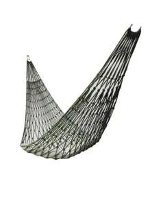 1pc Portable Outdoor/Indoor Nylon Mesh Hammock, Single Thick Net Swing Bed For Relaxation Camping Stuff - Army Green - View 1