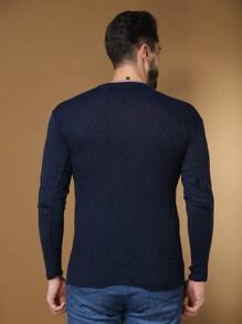 Blusa de Frio Suéter Tricô Masculino Xadrez Basica Estilo Lisa Importado Inverno