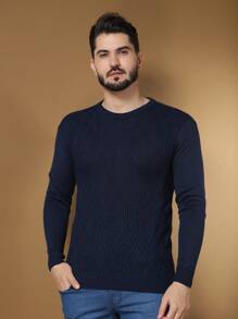 Blusa de Frio Suéter Tricô Masculino Xadrez Basica Estilo Lisa Importado Inverno