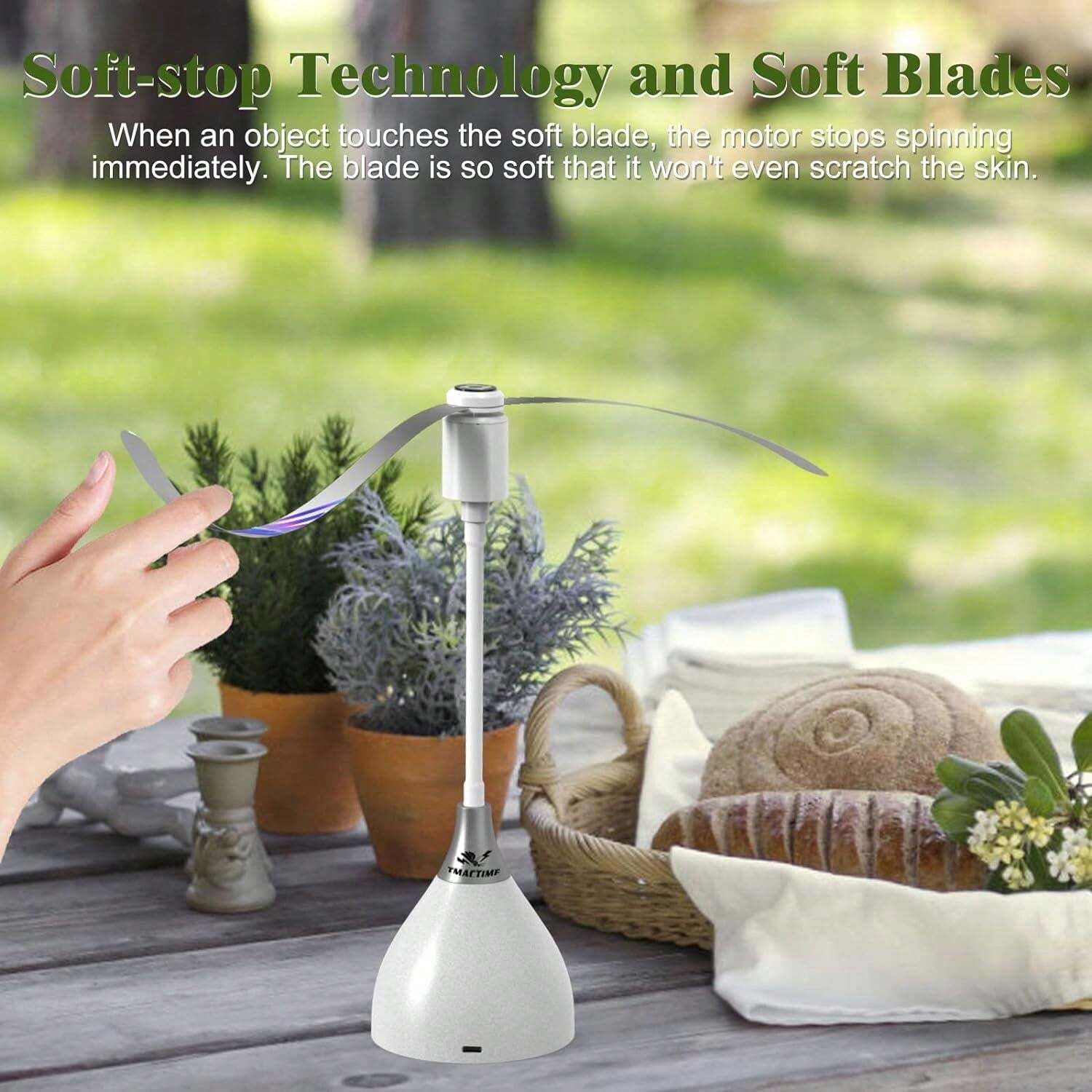 (3-Piece) Fly Fan For Tables, Effective Fly Fan Powered By Soft Blades ...