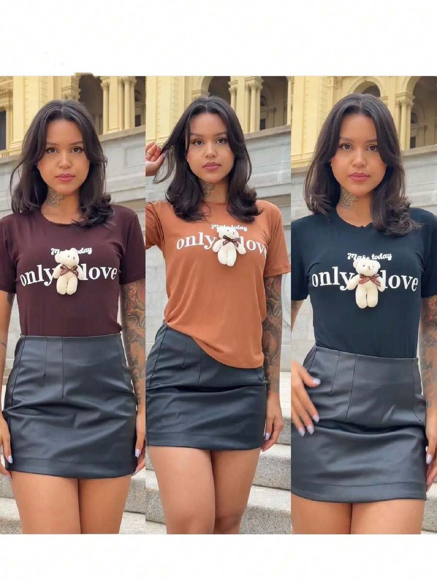Women T-Shirts - màu nâu - Xem 1