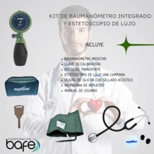 Kit de Baumanómetro integrado y estetoscopio de lujo VERDE - Verde - Ver 6