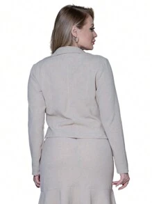 Women Blazers - 米色 - 查看 2