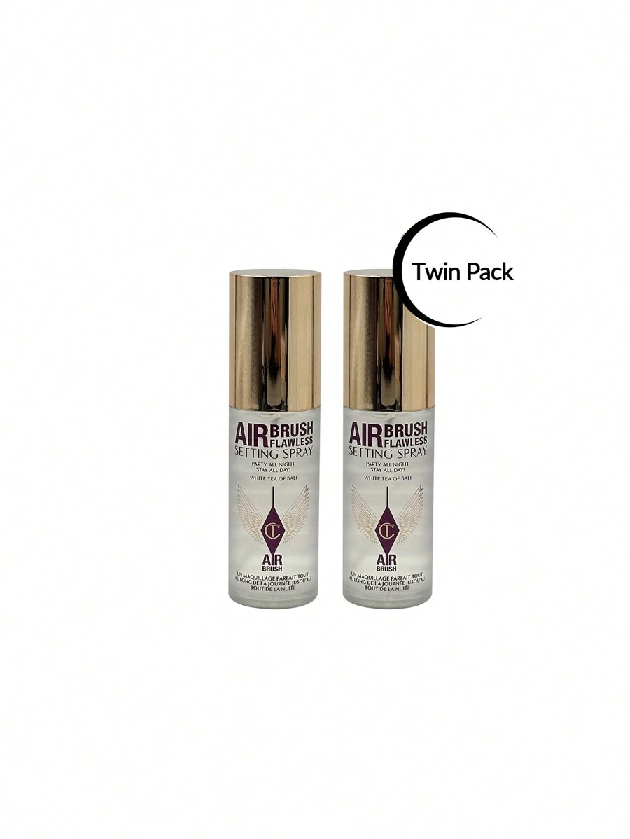 Charlotte Tilbury Mini Airbrush Flawless Setting Spray Duo Set - Hydrating Setting Spray For 16-Hour Makeup Hold, Prevents Melting And Fading 1.1oz/34mL*2 - Clear - View 1
