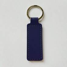 Creative Double-Sided Car Line PU Leather Keychain, Small Gift Metal Pendant For Car Keys