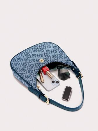 DK DKMG 2pcs Silk Printed Shoulder Bag Set With Adjustable Straps, Suitable For Daily Use