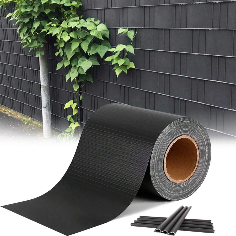 LILIIN PVC Privacy Strips, 35m/65m/70m, Anthracite/Grey/Green, Privacy Fence Film 450g/M², Rod Mesh Fence Including Fastening Clips, Wind Protection Garden Fence,Garden Tools, Gardening Tools For Garden - Anthracite - View 1