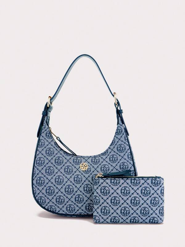 DK DKMG مجموعة حقيبتي كتف حريريتين مطبوعتين بأحزمة قابلة للتعديل، مناسبة للاستخدام اليومي شنطه جامعه شنط جامعات شنطة ظهر للسفر حقيبه جامعه