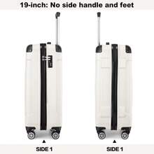 Lightweight ABS Trolley Case With Combination Lock And 4 Wheels For Business Travel Men & Women 19 Inch Carry On Cabin Suitcase 24 Inch And 28 Inch Check-In Luggage - Beige - View 3