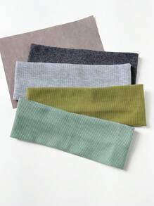 Girlish! 4pcs/Pack Solid Color Basic All-Match Sport Headbands, Korean Style Fashionable Wide-Band Hair Accessory, Ideal For Casual & Outdoor Activities Turban Headband Sweatband, School Stuff, College