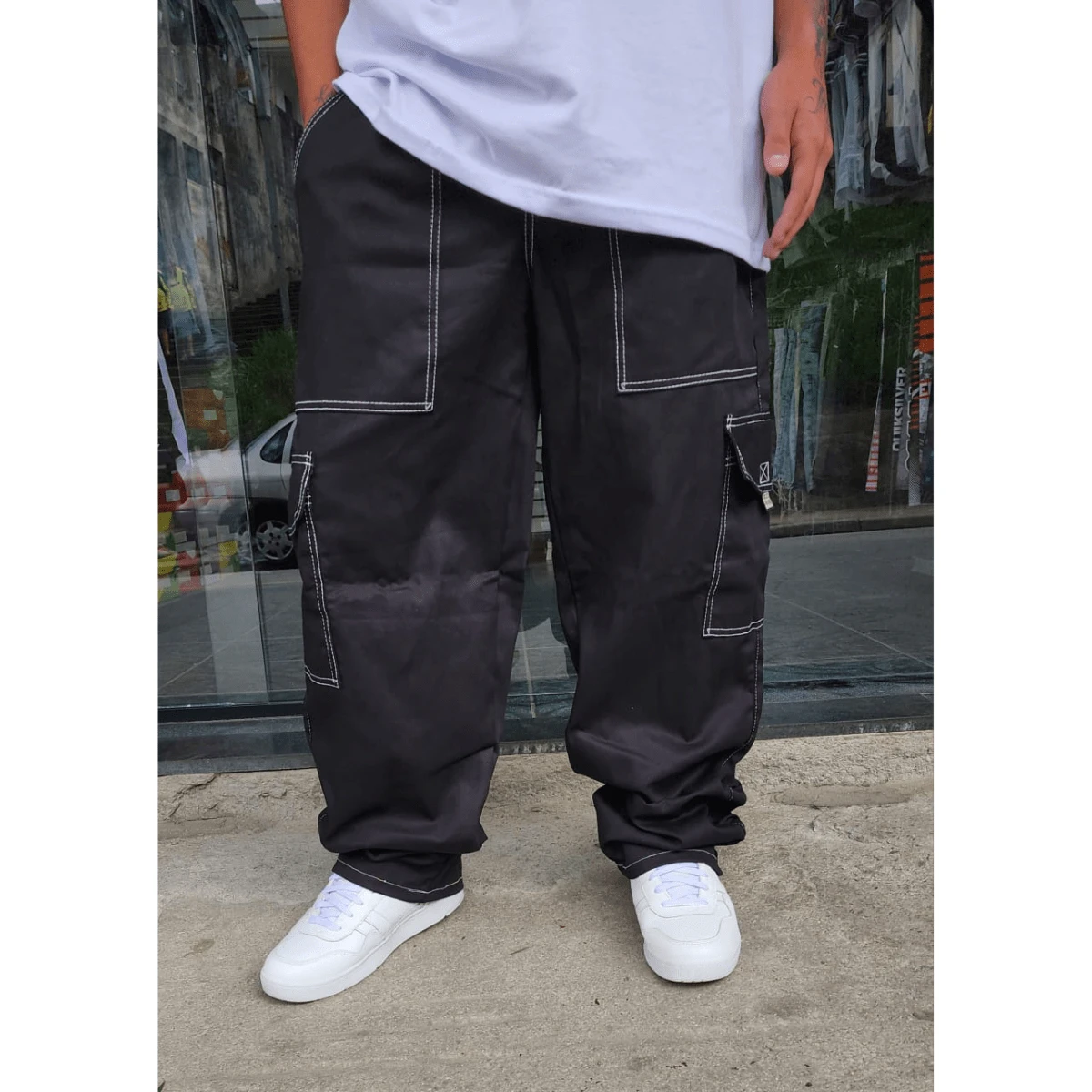 Men Pants - Đen và trắng - Xem 1