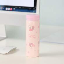 Miniso Botella térmica de agua de acero inoxidable de 280ml/9,47 oz con personajes de anime Sanrio My Melody, kawaii y lindos de caricatura - Rosa - Ver 3