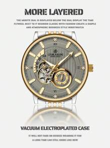 LOUIEJUELEN Reloj Mecánico Totalmente Automático Para Hombres Juelen - Gris - Ver 3