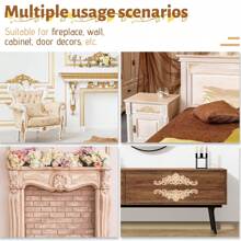 5 piezas Apliques de madera decorativos de talla para madera DIY y apliques para muebles, aplique de madera tallada largo para cama, puerta, armario, decoración de muebles