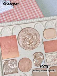 CHEERFLOR 浮雕彩妆盘，哑光闪光粉眼影盘，显色度高，持久亮泽闪光眼影，轻盈、顺滑，带镜子、荧光笔轮廓腮红粉一体式彩妆盘 - CFR973 - 查看 5