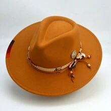 OIERNFE 1 件手工制作纹理风格时尚吊坠毡帽牛仔帽 - 彩色 - 查看 13