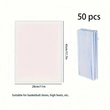 50pcs Heat Shrink Wrap Bags - Sneaker PVC Heat Shrink Plastic Wrap Shoes Protectors For Protection, Storage & Travel Boot Bag Shoes Case Shoe Storage Box Shoes Organizer Accessories For Travel Vacation Cruise Summer Holiday Travelling Bag Travel Stuff Essentials For College Dorm Home School