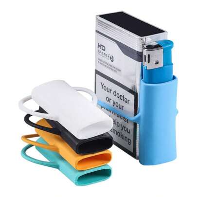1Pc Colored Silicone Portable Lighter Case Protector, Storage Surround Holder Lighter Protection Cover For Smoking Cigarette Accessories. Christmas Gift, Cigarette Storage
