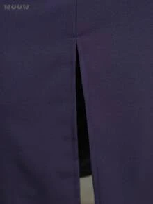 WUUW Saia Longa feminina Com Cintura Alta De Cor Sólida Para,saia longo de corte  em linha A,Vestido de verão versátil para lazer - Azul Marinho - Visão 9
