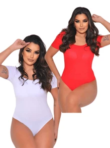 Women Bodysuits - 白色 - 查看 1