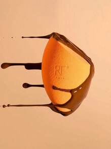 Real Techniques RT化妝海綿粉撲氣墊小橙蛋，乾濕兩用超柔軟不易吸收粉(4入組) - 橘色 - 查看 4