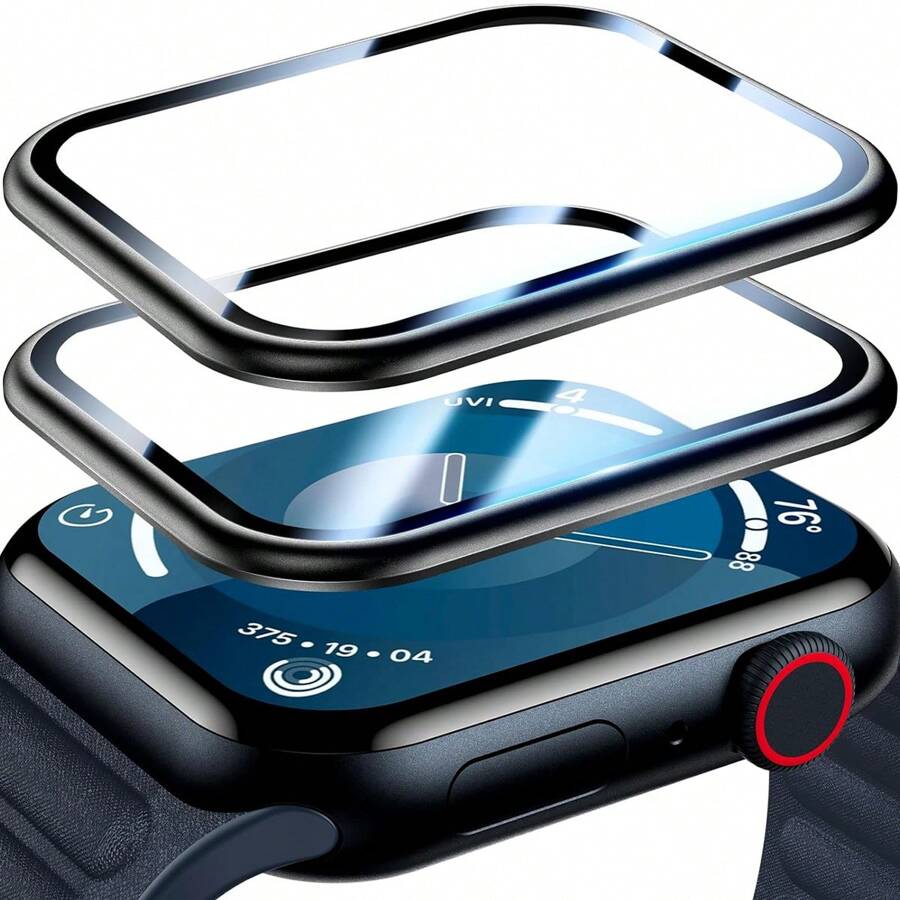 2 包适用于 Series 8/7 45mm 屏幕保护膜，PC 软膜全覆盖高触感兼容 45mm 保护膜防水防震防摔防刮防指纹