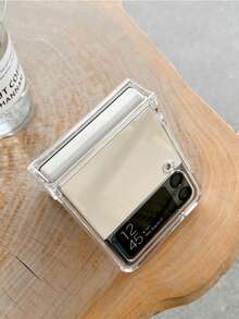 Funda rígida transparente compatible con Samsung Galaxy Z Flip 5/4/3 5G, antigolpes/antichoque/ plegable y compatible con la cubierta trasera de Samsung Z Flip5 Flip4 Flip3 OPPO Find N3 N2 - transparente - Ver 3