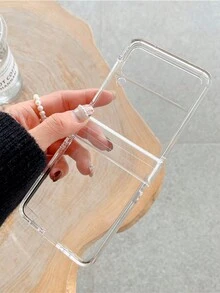 Funda rígida transparente compatible con Samsung Galaxy Z Flip 5/4/3 5G, antigolpes/antichoque/ plegable y compatible con la cubierta trasera de Samsung Z Flip5 Flip4 Flip3 OPPO Find N3 N2 - transparente - Ver 6