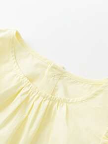 mini bala Young Girls Short Sleeve Shirt Summer Baby Infant Breathable  Bubble Sleeve Children's Shirt - Yellow - View 6