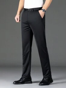 Minimalist Fashion Men's Business Dress Pants - Black - View 2