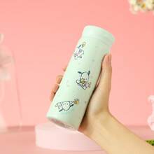 Miniso Sanrio Characters Pompompurin Anime Kawaii Cute Cartoon Insulated Cup Stainless Steel Thermal Water Bottle 280ml/9.47oz - Green - View 1