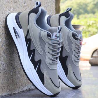 Men's Chunky Sneakers, Casual Sports Sneakers With Round Toe For Daily Wear