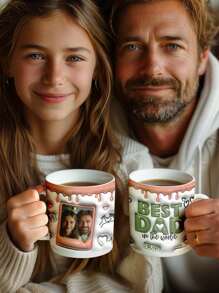 One Custom Photo Mug, Custom Mug, Custom Mug With Photo, Custom Photo Coffee Mug, Custom 3D Inflatable Effect Printed Mug, Personalized Photo Mug, Personalized Mug, Personalized Mug With Photo, Best Dad Style Mug, Best Dad Ever, Best Dad In The World, Exquisite Gift, Ideal For Valentine's Day, Father's Day, Birthday Or Anniversary - Best Dad In the World - View 2