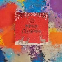 Christmas Letter And Santa Claus Deer Print By Napkins For Christmas Party Decoration, Kitchen Room Decoration, Home Scene Decoration, Birthday And Back To School Party Tableware,Christmas Gifts,Merry Christmas, For Outdoor, Camping