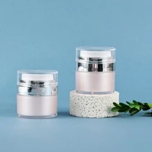 2pcs 15/30ml Pink Airless Pump Jar,Empty Acrylic Vacuum Jar Portable Travel Face Cream Lotion Sample Cosmetic Container Pot For Makeup, Essence, Moisturizer, Eye Cream - Pink - View 7