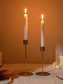 1入歐式精品晚餐裝飾燭光，家居浪漫桌面配件，客廳鐵藝燭台 - 彩色 - 查看 2