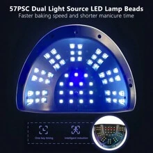 UV LED 美甲燈套組，水鑽/便攜手柄凝膠美甲烘乾機，附 LCD 螢幕、自動感應與 4 種定時，可拆卸底座快速固化美甲燈，適用手指甲、腳趾甲美甲，沙龍居家 DIY 美甲工具 - 白色 - 查看 7