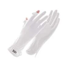 1對女性防曬冰絲反光箭頭設計戶外運動騎行手套，中長款休閒風格，送女友禮物，顏色：白色、黑色、粉紅色、紫色、灰色 - A - 查看 5